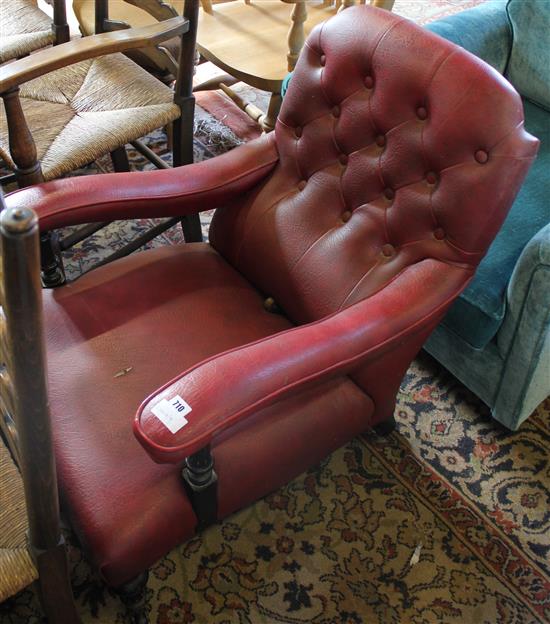 Red leather armchair